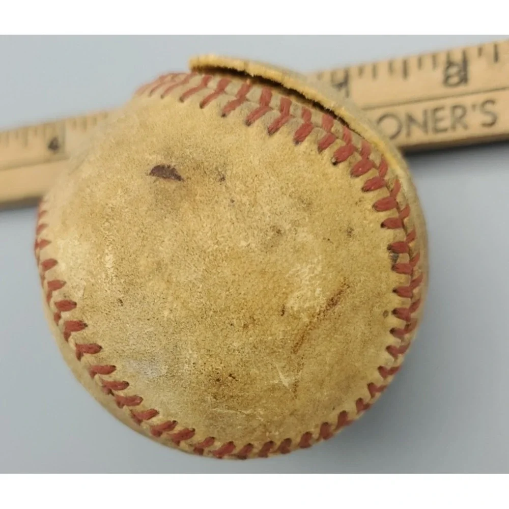 Vintage‎ Rawlings All Leather Baseball For Crafting, Damaged, Official League